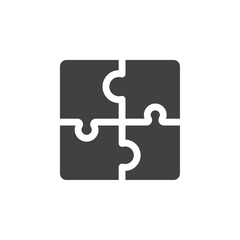 Obraz premium Puzzle icon simple vector symbol