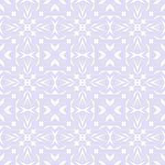 Geometric pattern with stylized snowflakes on a light purple background