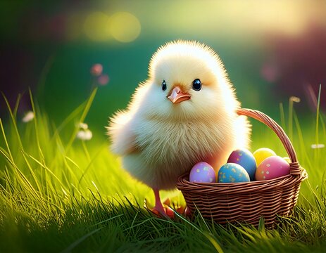 K&uuml;ken mit Osterk&ouml;rbchen &ndash; Humorvolles Osterbild f&uuml;r kreative Kampagnen