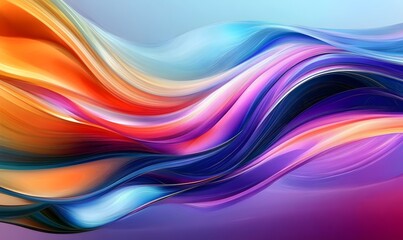 abstract colorful background with waves, Generative Ai
