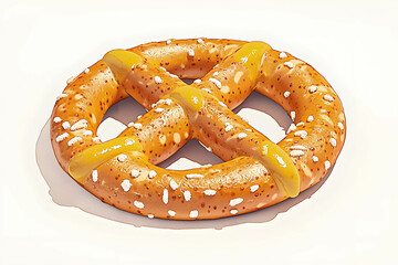 Delicious Soft Pretzel Topped with Melted Cheese Sauce | Gourmet Snack for Parties and Events | Perfect Addition to Any Gathering or Celebration