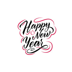 Merry Christmas vector illustration, calligraphy text on white background. Holiday greeting card design.