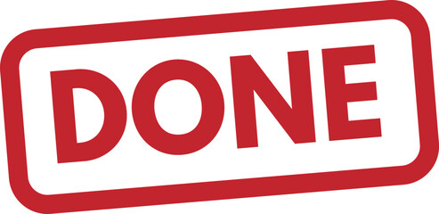 Done stamp icon isolated on white background . Red done stamp . Vector illustration