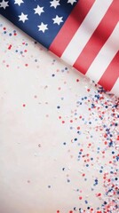 Obraz premium Colorful backdrop with American flag celebrating national pride and unity during a festive event