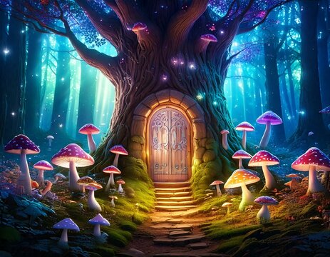 Leuchtender Zauberwald &ndash; Fantasievolles Kampagnenbild f&uuml;r magische Projekte