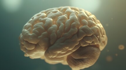 Fototapeta premium Close-up of human brain showing plaques. Understanding the complexities of neurological conditions through detailed anatomical study.