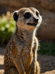 Fototapeta premium Group of funny meerkats at the zoo.