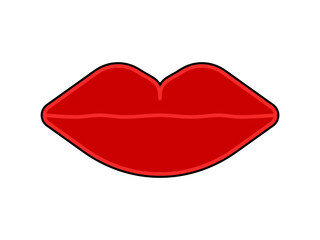 Fototapeta premium lips icon simple flat style, pictogram vector illustration isolated on white