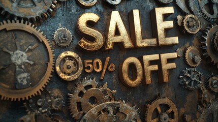 50% OFF Sale on Vintage Steampunk Gear Decor Items with an Industrial Aesthetic