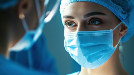 Confident plastic surgeon explaining procedures to a patient in a modern clinic emphasizing skin textures and facial