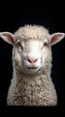 Fototapeta premium Close up view of a sheep capturing its unique features and expression