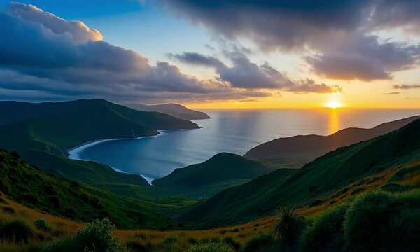 The Azores Portugal at sunset cloud in the sky timelapse