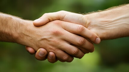 Two hands shaking in a gesture of agreement or friendship