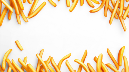 Crispy French Fries on Transparent Background