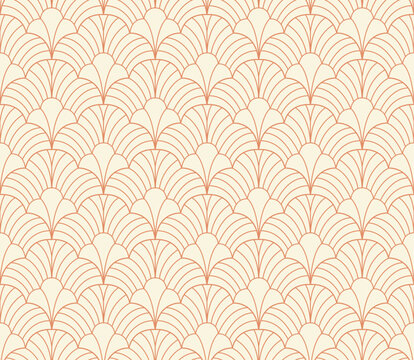 Abstract retro floral seamless pattern. Vector vintage flower art deco texture. Geometric minimalist background.