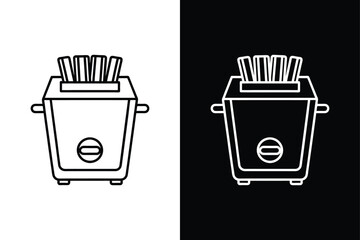 Home deep fryer for vector on White Background Vector Art Illustration on white background.