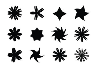 Y2K elements and shapes on a white background