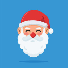 illustration of santa claus smiling with hat, christmas day icon for flat style greeting, suitable for poster and web icon