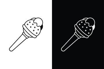 Ice-cream scoop vector on White Background ,Vector Art Illustration on white background.