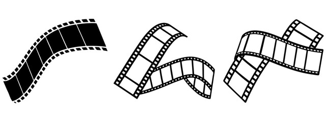 film reel vector, cinema logo on white background.