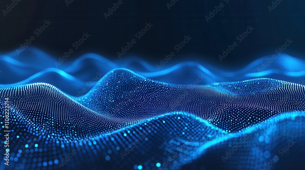 Poster digital cyberspace with data particles and network links