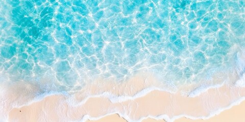 Crystal clear water waves on sandy beach tropical paradise nature photography aerial view serene escape