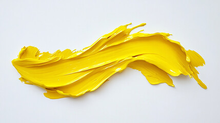 мазок очень яркой краски на белом фоне. желтый, зеленый, красный