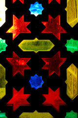 Colorful stained glass window arabic style