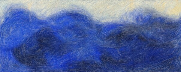 Obraz premium Abstract depiction of rolling blue waves, evoking a sense of movement and tranquility.
