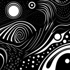 Abstract black and white background  with different geometrical forms