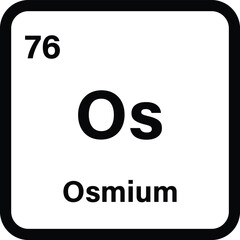 Osmium chemical element icon isolated on white background . Osmium icon vector