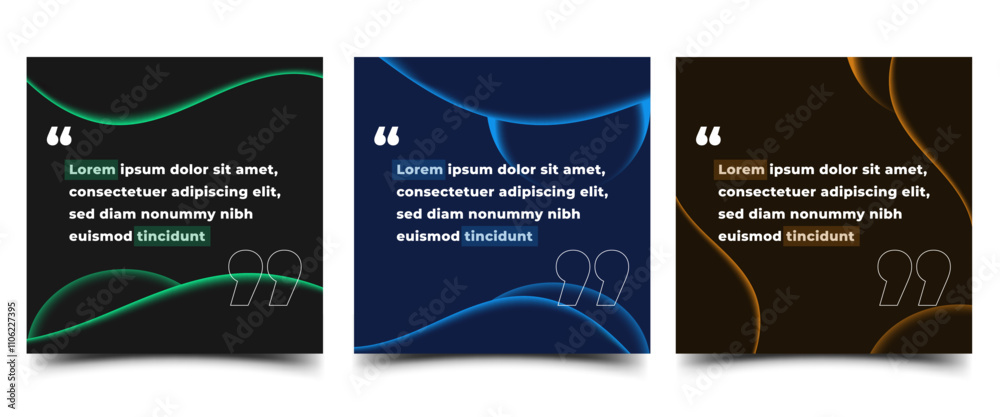 Wall mural set of editable square banner template design. modern banner with abstract gradient elements. usable