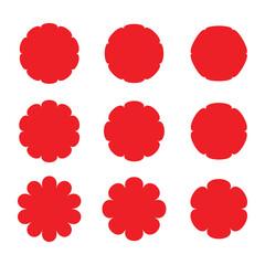 creative red shape design set for designer