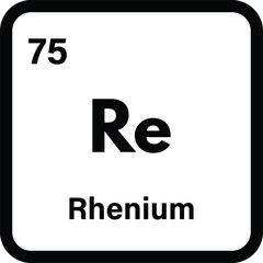 Rhenium chemical element icon isolated on white background . Rhenium icon vector