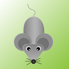 mouse grey papercut kid image