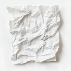 Obraz premium White crumpled paper sheet, textured surface.