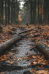 Obraz premium Autumnal Forest Stream