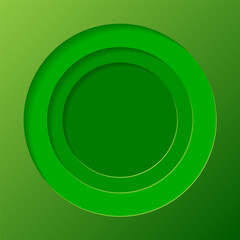 3D green round holes papercut