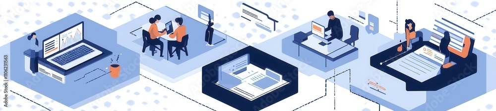 Poster information exchange, digital tech context, software development, cloud computing. business intellig