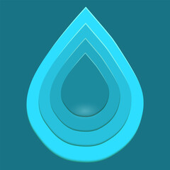 3D blob paper cut water