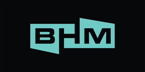 logo initials BHM construction icon vector