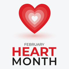National Heart health Month Background Vector Illustration