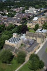 Tilt-shift view from the top of the Cathedral tower - Durham - England - UK