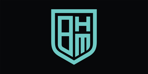 logo initials BHM construction icon vector