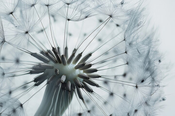 Dandelion Seed Head Macro Photography: Closeup, White, Nature
