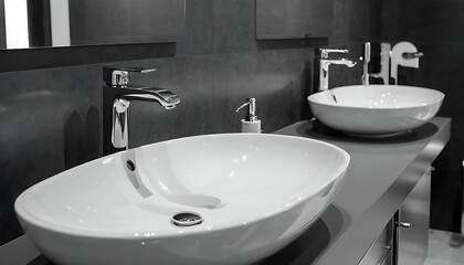 Fototapeta premium Luxury bathroom design details showcase