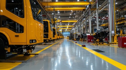 Naklejka premium Factory Assembly Line for Large Vehicles