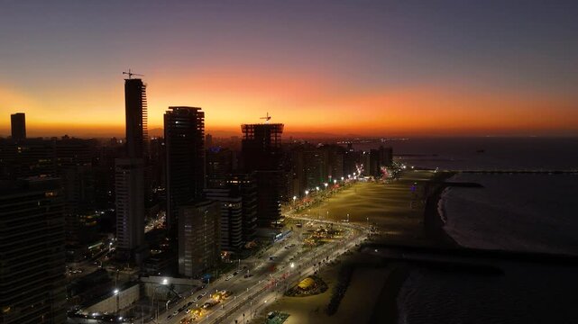 Beira mar de Fortaleza Cear&aacute; - por do sol