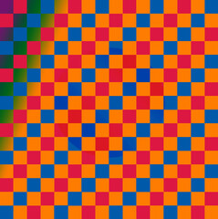 vibrant and unique multicolor chessboard design featuring alternating bold and pastel hues, offering a modern twist to the classic checkerboard pattern. Ideal for abstract or creative projects.