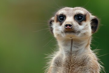 Fototapeta premium Curious meerkat gazing with intense eyes in natural habitat